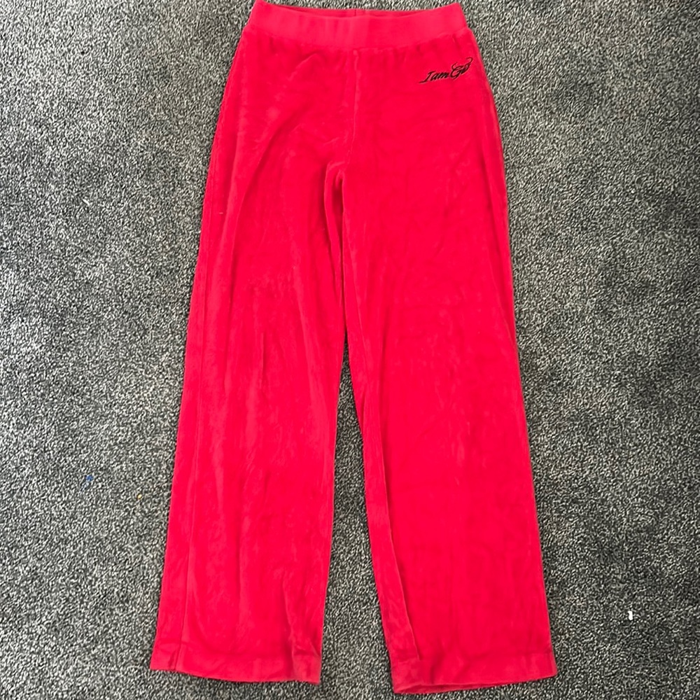 Red terry cloth I am Gia pants